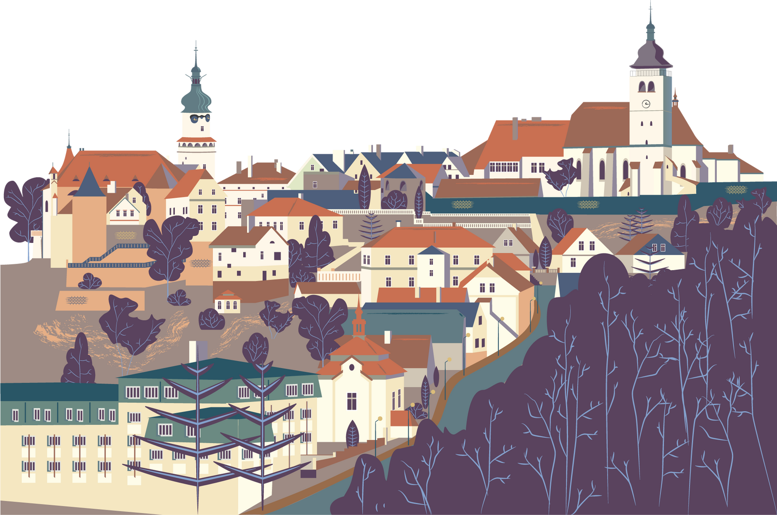 European Town Illustration